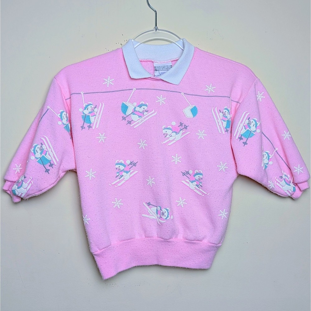 Vintage Spumoni‎ Rose Cage Skiing Bears Sweatshirt 80s Made In USA Small (7)